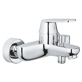 GROHE Eurosmart Cosmopolitan kar/brusearmatur, krom kar-brusearmatur, vægmonteret armatur, SilkMove, StarLight, justerbar volumen, badeværelse, GROHE, VVS.