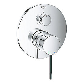 GROHE Essence 3-vejs badekar Forplade, forkromet forplade, indbygningsarmatur, SilkMove, StarLight, QuickFix, 3-vejs omskifter, badeværelse, GROHE, VVS.