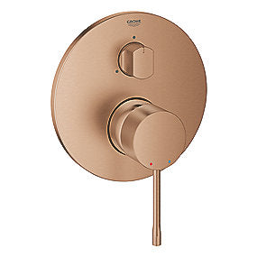 GROHE Essence 3-vejs Forplade, børstet warm sunset forplade, indbygningsarmatur, SilkMove, StarLight, QuickFix, 3-vejs omskifter, badeværelse, GROHE, VVS.