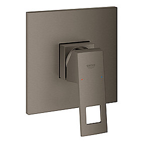 GROHE EuroCube brusearmatur, børstet hard graphite forplade, indbygningsarmatur, SilkMove, StarLight, QuickFix, badeværelse, GROHE, VVS.