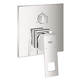 GROHE EuroCube 3-vejs brusearmatur, forkromet forplade, indbygningsarmatur, SilkMove, StarLight, QuickFix, 3-vejs omskifter, badeværelse, GROHE, VVS.