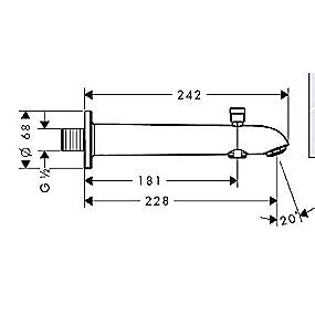 hansgrohe Kartud E/S 228mm m/omsk, krom