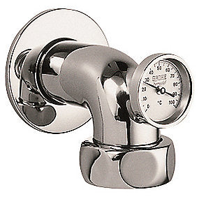 GROHE Lahrer THM / MWZ afgangsforskruning, forkromet afgangsbøjning, termometer, skruerosette, 2'' x 1 1/2'' gevind, GROHE, VVS.