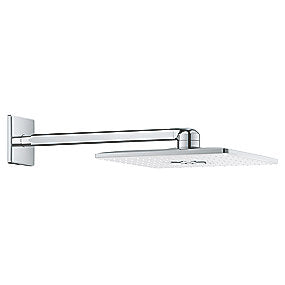 GROHE Rainshower Hovedbruser firkantet. Til indbygning 310 mm. hoved i hvid, 400 mm. stang