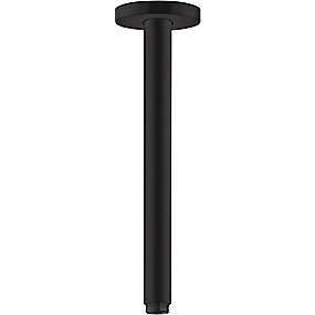 hansgrohe loftbefæstigelse, mat sort loftbefæstigelse, 300mm, rund roset, hovedbruser, badeværelse, hansgrohe, VVS.