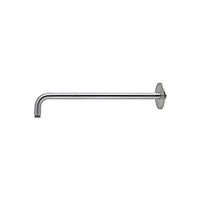 Qtoo d line vægarm, børstet rustfrit stål, 400mm brusearm, Ø90 roset, korrosionsbestandig, 20 års garanti, badeværelse, Qtoo, VVS.