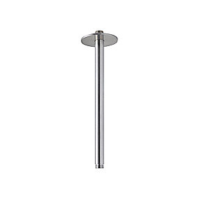 Qtoo d line loftsarm, børstet rustfrit stål, 300mm loftsarm, Ø90 roset, korrosionsbestandig, 20 års garanti, badeværelse, Qtoo, VVS.