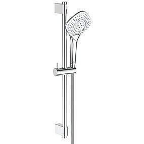 Ideal Standard Idealrain Evo Jet brusesæt, krom brusesæt, 3 strålefunktioner, antikalk, vandbegrænser, justerbare beslag, badeværelse, Ideal Standard, VVS.