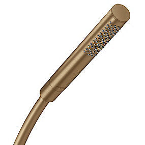 AX Starck stavhåndbruser, børstet bronze PVD håndbruser, 1jet håndbruser, QuickClean, badeværelse, AXOR, Starck, VVS.