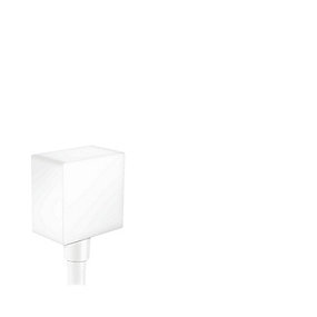 hansgrohe FixFit Square slangeudtag med kontraventil, Mat hvid