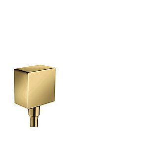 hansgrohe FixFit Square slangeudtag med kontraventil, Poleret guld-optik