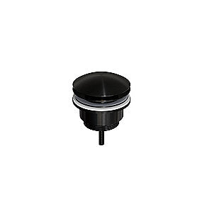 Qtoo d line bundventil 1 1/4'' push up, universal. Mat børstet sort PVD, Spændevidde 10-100mm