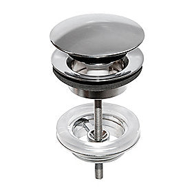 Gustavsberg Bundventil 1 1/4'' Push-down med overløb. Krom