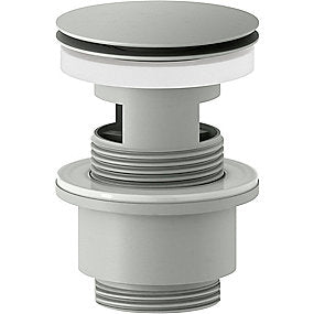 Mora push bundventil, med klikfunktion og overløb. Mat-grå