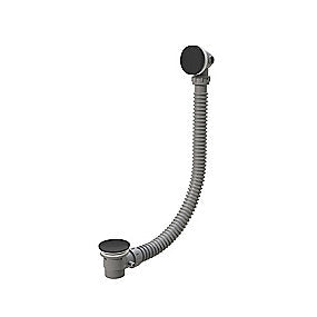 Qtoo d line Af- og overløbssæt til kar Matbørstet PVD Sort