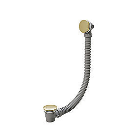 Qtoo d line Af- og overløbssæt til kar Matbørstet PVD Messing