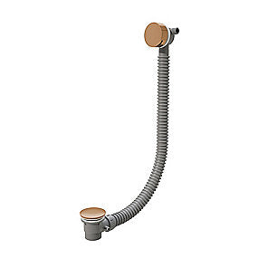 Qtoo d line Af- og overløbssæt til kar med påfyldning Matbørstet PVD Kobber