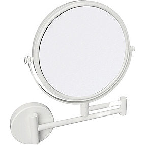 Kriss dobbelt kosmetikspejl Spejl m. & u. forstørrelse, Ø180 mm/133 mm 2 svingarme, hvid