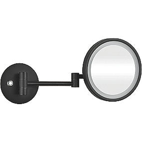 Kriss kosmetikspejl Kosmetikspejl med forstørrelse & LED lys Ø200mm/160mm, matsort