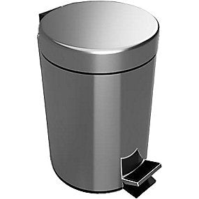 Kriss pedalspand m/dæmpet lukning, 5L, børstet rustfrit stål