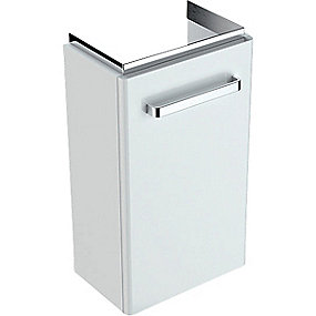 GEBERIT Renova compact vaskeskab 408x231x605mm 1låge blankpoleret hvid lakeret