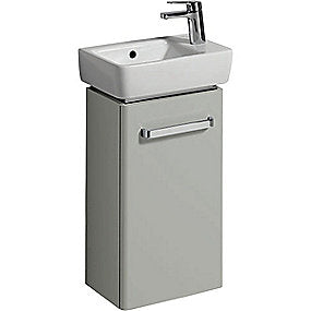 GEBERIT Renova compact vaskeskab 348x252x604mm 1låge blankpoleret lysgrå lakeret
