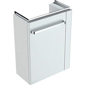 GEBERIT Renova compact vaskeskab 448x252x604mm 1låge/håndkl.holder th blankpoleret lakeret