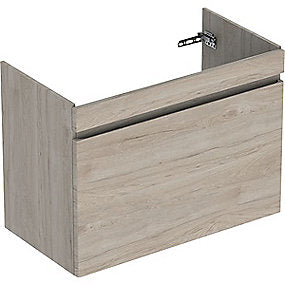 GEBERIT Renova plan vaskeskab 832x606x446mm 1skuffe nøddetræ hickory lys struktureret folie