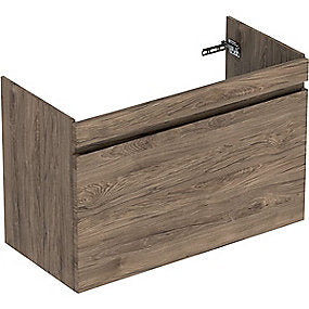 GEBERIT Renova plan vaskeskab 928x606x446mm 1skuffe nøddetræ hickory struktureret folie
