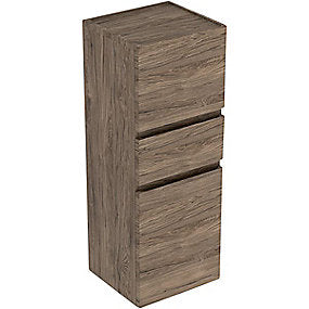 GEBERIT Renova plan halvhøjskab 390x360x1140mm 2låger nøddetræ hickory struktureret folie