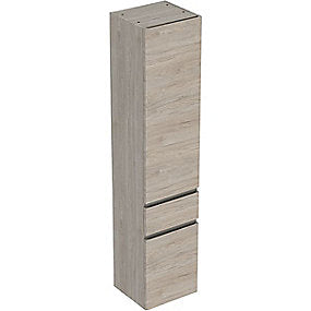 GEBERIT Renova plan højskab 390x360x1800mm 2låger nøddetræ hickory lys struktureret folie
