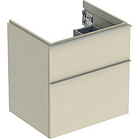 GEBERIT Icon vaskeskab 592x476x615mm 2skuffer sand-grå lakeret blankpoleret