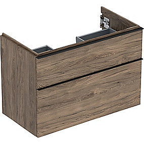 GEBERIT Icon vaskeskab 888x476x615mm 2skuffer nøddetræ hickory melamin træstruktur