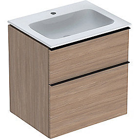 GEBERIT Icon møbelpakke 600x480x630mm 2skuffer eg natur melamin træstruktur, keratect, greb pulverlakeret mat
