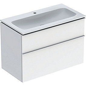 GEBERIT Icon møbelpakke 900x480x630mm 2skuffer hvid lakeret højglans, greb hvid pulverlakeret mat
