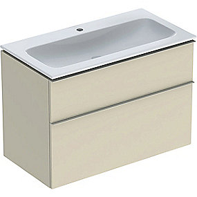GEBERIT Icon møbelpakke 900x480x630mm 2skuffer sand-grå lakeret højglans, greb sandgrå pulverlakeret mat