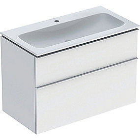 GEBERIT Icon møbelpakke 900x480x630mm 2skuffer hvid matlakeret, greb hvid pulverlakeret mat