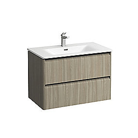 Laufen Palace møbelpakke 80cm, sortgreb, softclose, lys elm