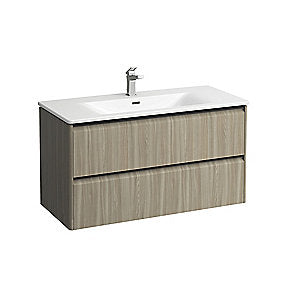 Laufen Palace møbelpakke 100cm, sortgreb, softclose, lys elm