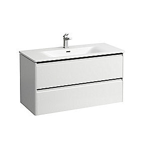Laufen Palace møbelpakke 100cm, sortgreb, softclose, hvid højglans