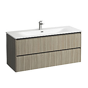 Laufen Palace møbelpakke 120cm, sortgreb, softclose, lys elm