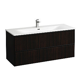 Laufen Palace møbelpakke 120cm, sortgreb, softclose, mørk elm