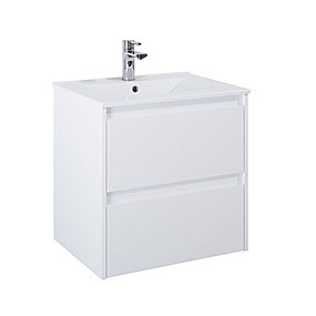 Luxor Vaskeskab 60 cm Uden vask, Mat hvid