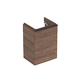 Geberit Smyle Square Underskab til Håndvask – Venstre-hængslet, 44,2x61,7x35,6 cm, Nøddetræ Hickory