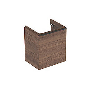 Geberit Smyle Square Underskab til Håndvask – Venstre-hængslet, 53,6x61,7x43,3 cm, Nøddetræ Hickory
