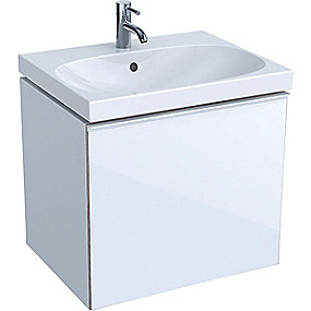 GEBERIT Acanto vaskeskab 595x535x475mm 1skuffe hvid højglans