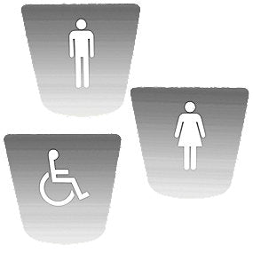 Intra Juvel Dørskilt handicap toilet rustfri stål