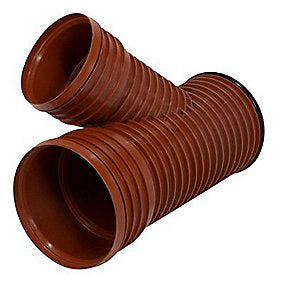 Pipelife PP-grenrør 45gr. 200x160mm. Pragma med afgrening til glat rør. NPM. EN13476-3