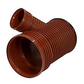 Pipelife PP-grenrør 45gr. 315x160mm. Pragma med afgrening til glat rør. NPM. EN13476-3