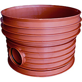 Pipelife PP rense-inspektionsbrønd 600-315mm T1 lige gennemløb for glat rør.